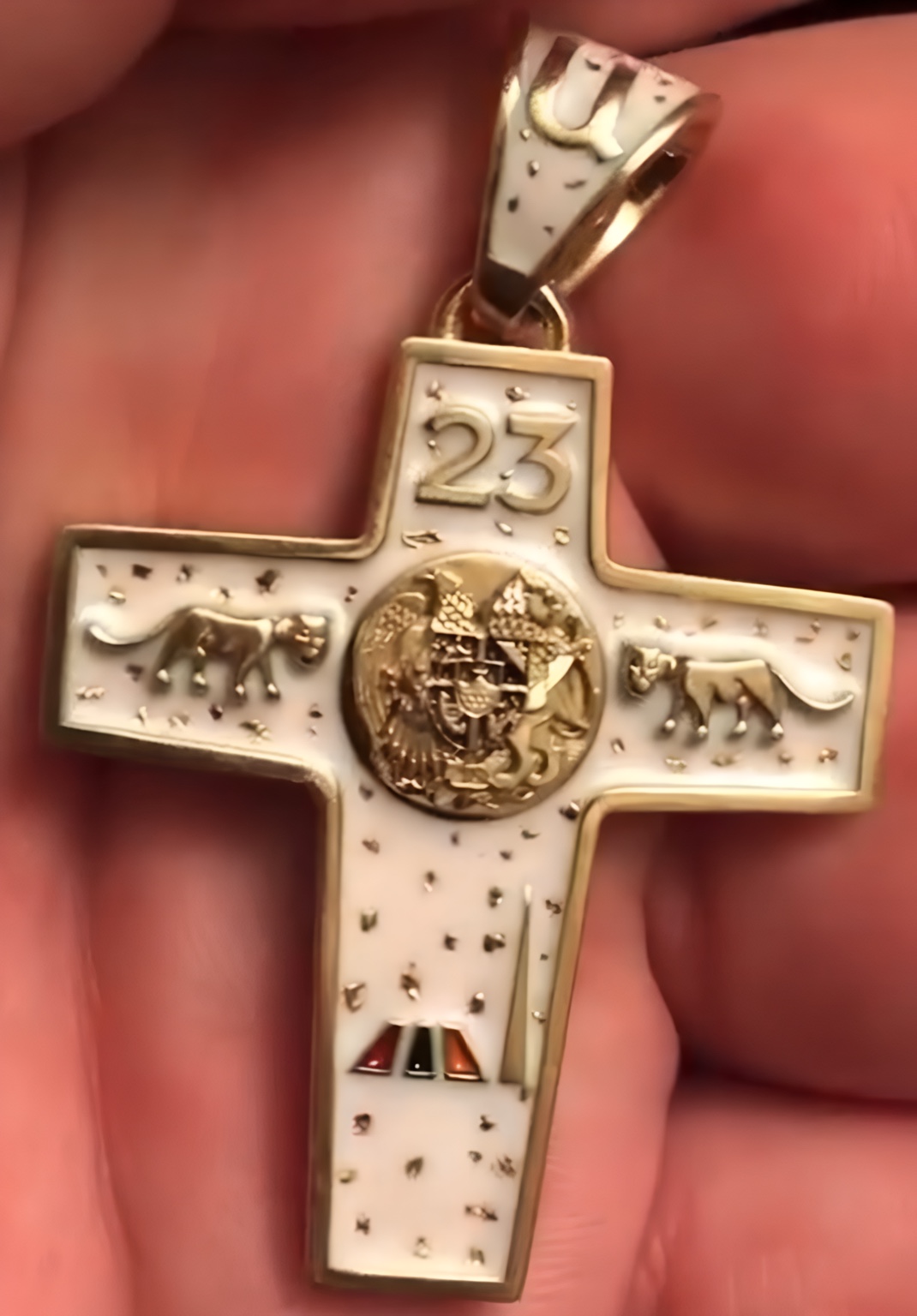 Chi Rho Cross physical jewelry object
