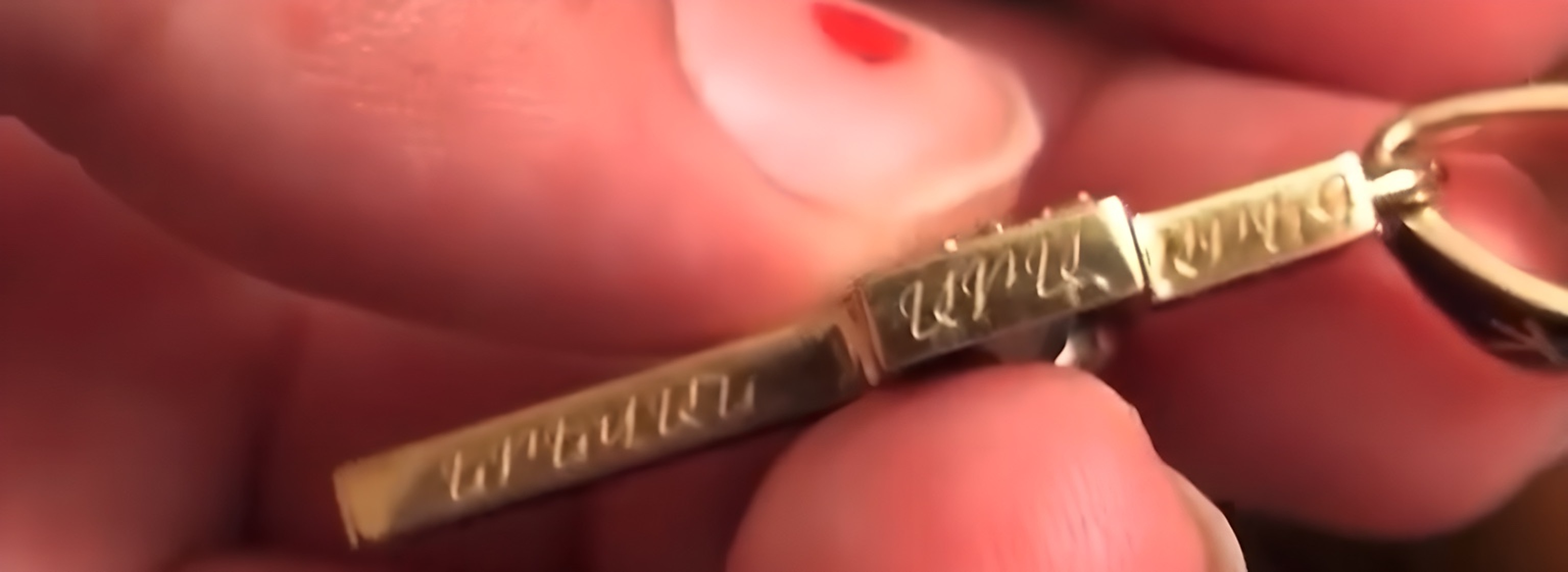 Side profile photograph showing thickness and craftsmanship of the manufactured Chi Rho Cross