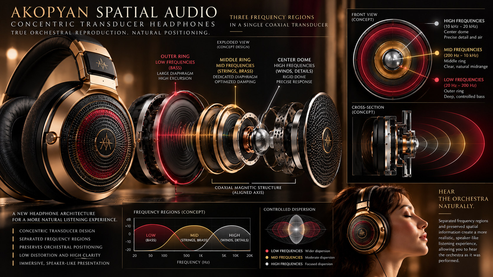 Akopyan Spatial Audio concentric headphone transducer design concept