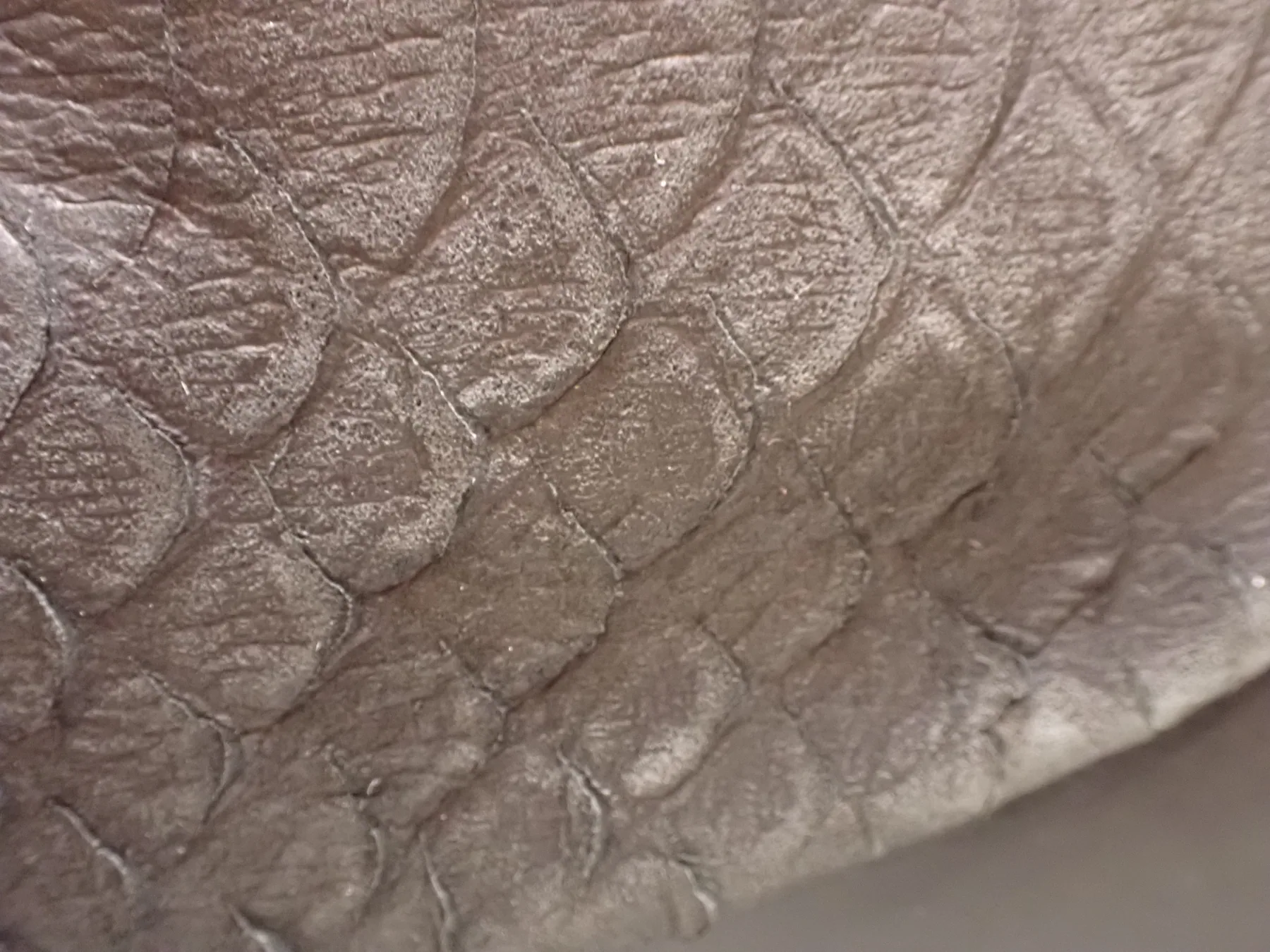 Macro of embossed scaled leather panel