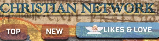 Original blue Likes and Love banner with angel illustration